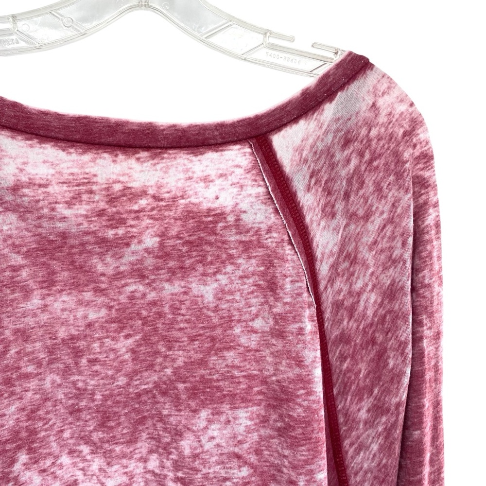 Freeloader Burgundy Burnout Oversized Long Sleeve Lightweight Top Medium - Picture 7 of 7